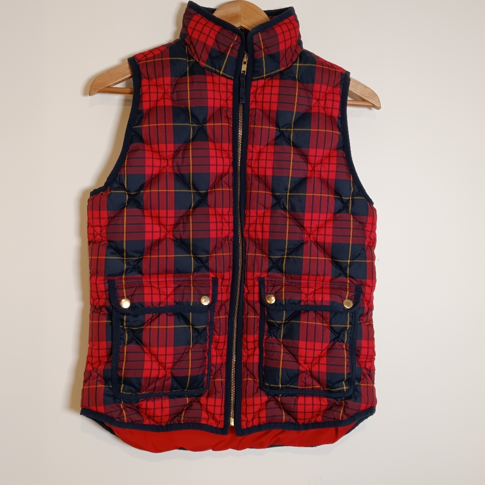 J. Crew Down Plaid Puffer Vest